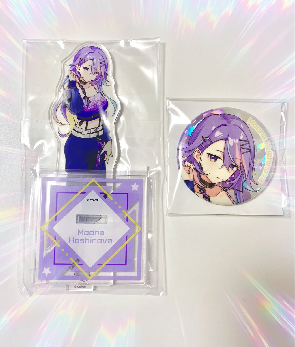 ChromaticFutureのグッズ届いたー!!!
缶バッジキラキラしててかわいい〜💜✨
今日も推しの顔がいい!!😍
#Moona_Hoshinova
#holoIDChromaticFuture