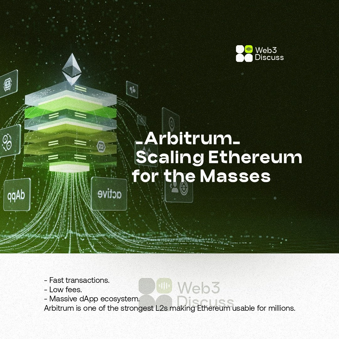 Web3Discuss's tweet image. Most people still think Layer 2 = “side chain with cheaper fees.”
Arbitrum is something much deeper.

It is the only scaling solution that kept the original Ethereum promise alive: [one global, decentralized settlement layer that can actually serve billions] without ever…