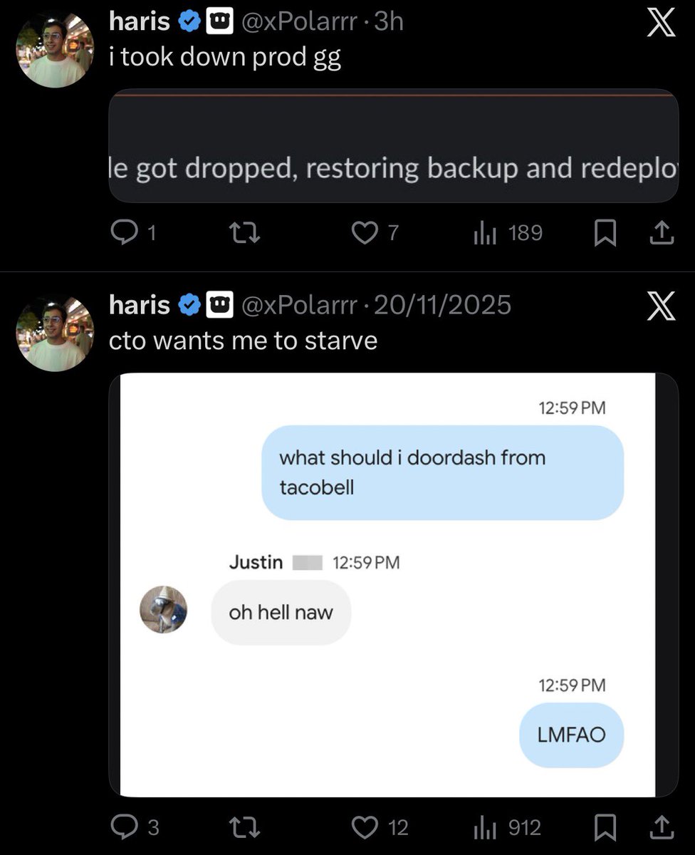 skydotcs's tweet image. moral of the story: don’t starve your employees