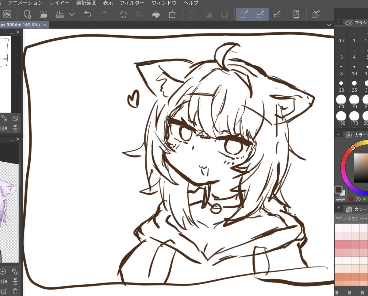 なんか絶妙な可愛さのおかゆん描けたから見て