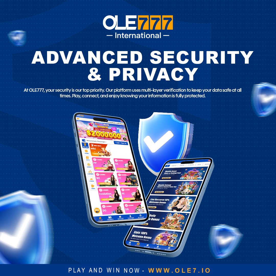OLE777_Official's tweet image. Security first. With advanced encryption and strict verification, OLE777 keeps your information protected at every step.

Register &amp;amp; Play now: bit.ly/4fPh85A

#OLE777 #SafeAndSecure #TrustedTechnology