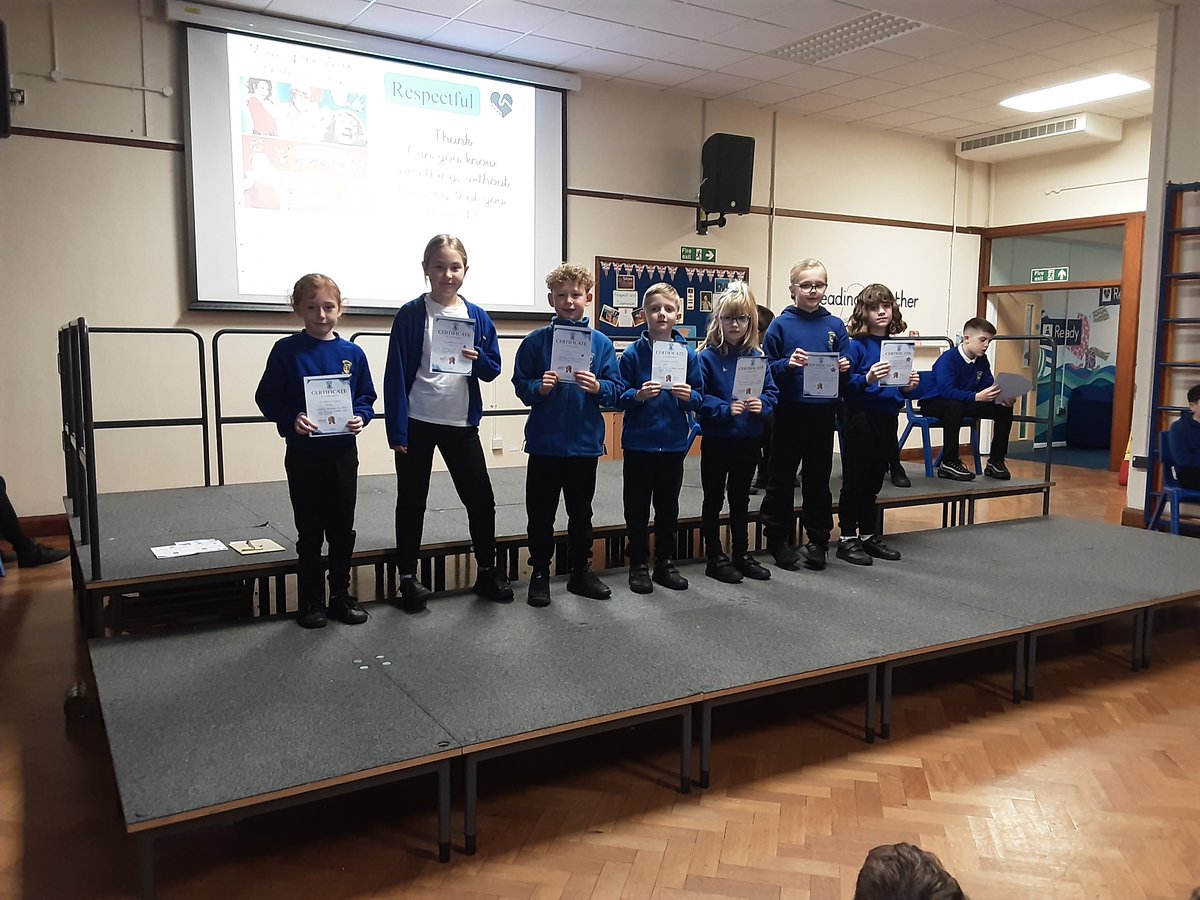 Photos from today's assembly...well done to all those who had a certificate. Also some examples of work shared with the Principal and Vice Principal, as well as a group who won some time with Mr Smith, drinking hot chocolate (they were great company!).