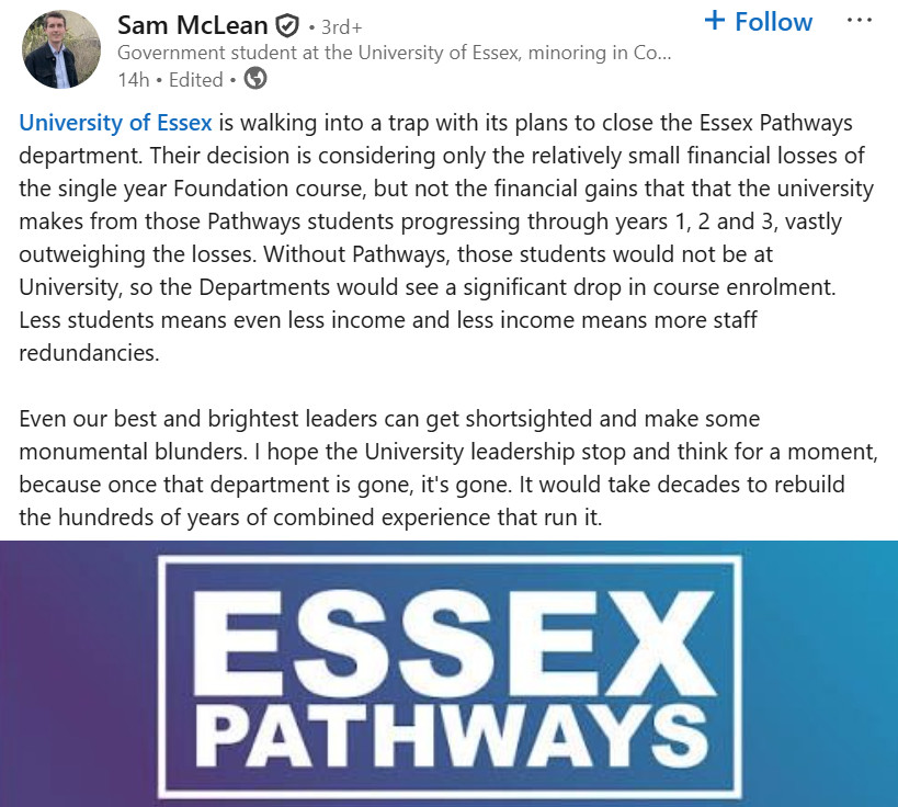 Essex UCU -- ucuessex.bsky.social tweet media