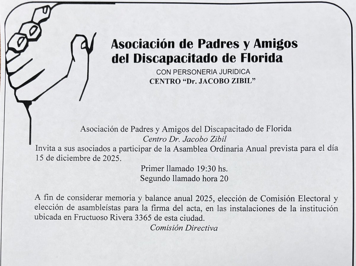 Convocatoria Asamblea Anual.