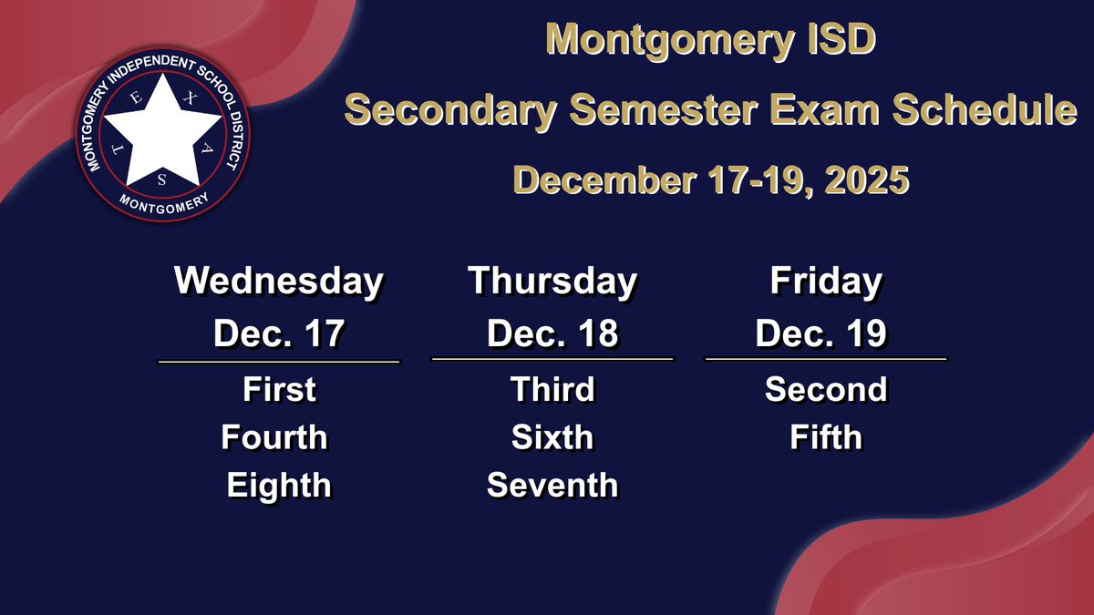 LakeCreekHS's tweet image. As we near the end of the first semester, exams are right around the corner! A more detailed schedule is available on our website. Questions or concerns about exam exemptions should be directed to your AP. All other questions may be sent to Joshua.Gossett@misd.org