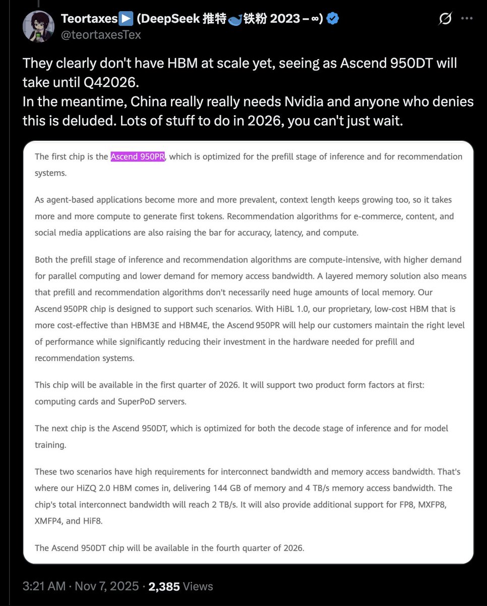 > Se resuelve como SÍ si, según mi mejor criterio, Huawei ha enviado al menos 1 millón de chips Huawei 910C, incluidos t