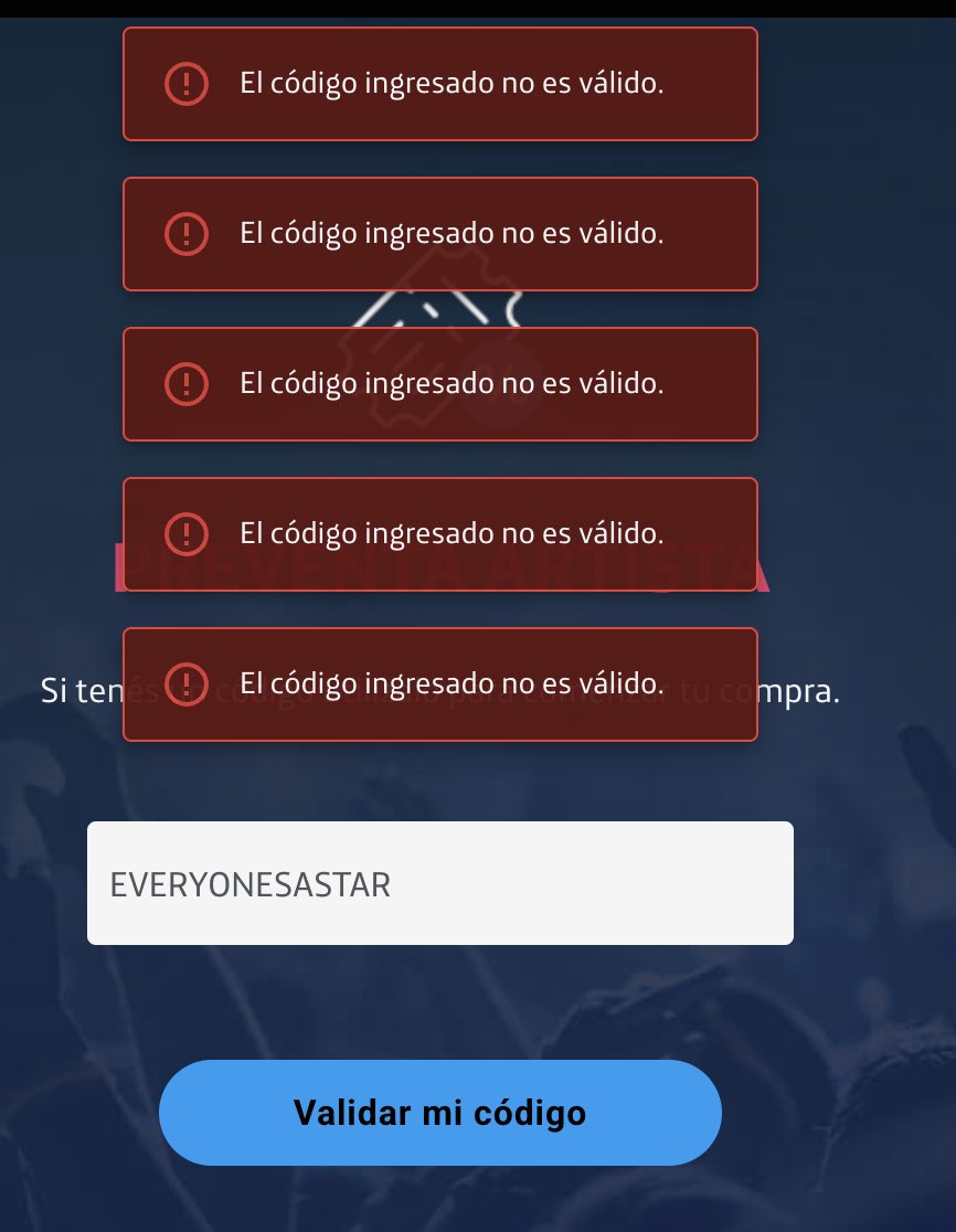 De los creadores del hombrecito que no camina de DF… llega el código que no anda en la página del Movistar arena