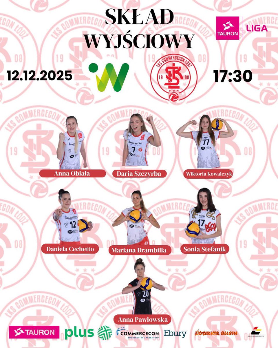 Oto skład wyjściowy Łódzkich Wiewiór na dzisiejsze spotkanie🤍❤🤍