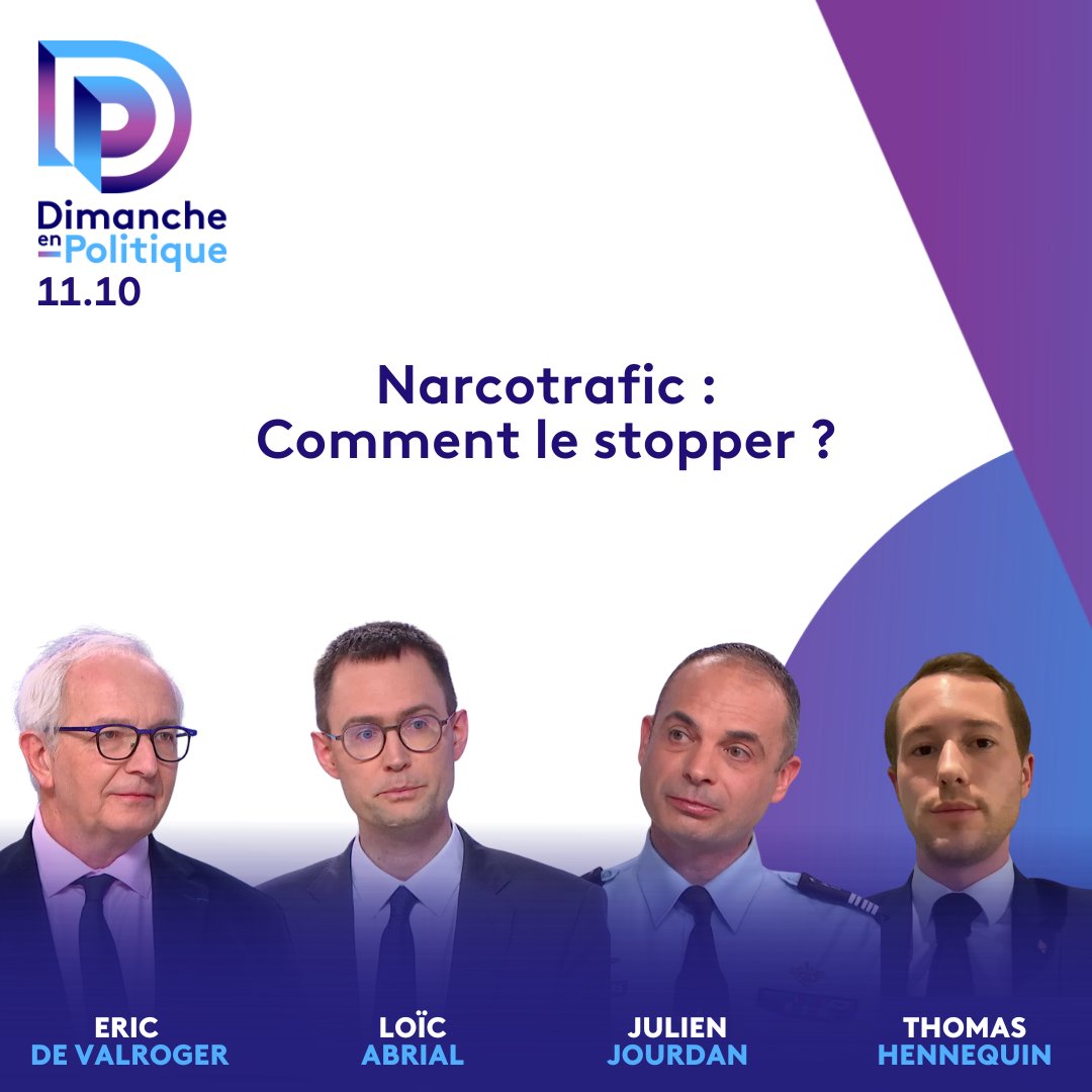 F3nord's tweet image. #Dimancheenpolitique s'intéresse au narcotrafic, avec nous pour en parler
➡️@edevalroger
➡️@THennequin02
➡️Julien Jourdan
➡️ Loïc Abrial
ce dimanche 14/10 à 11h10 sur France 3 Hauts-de-France