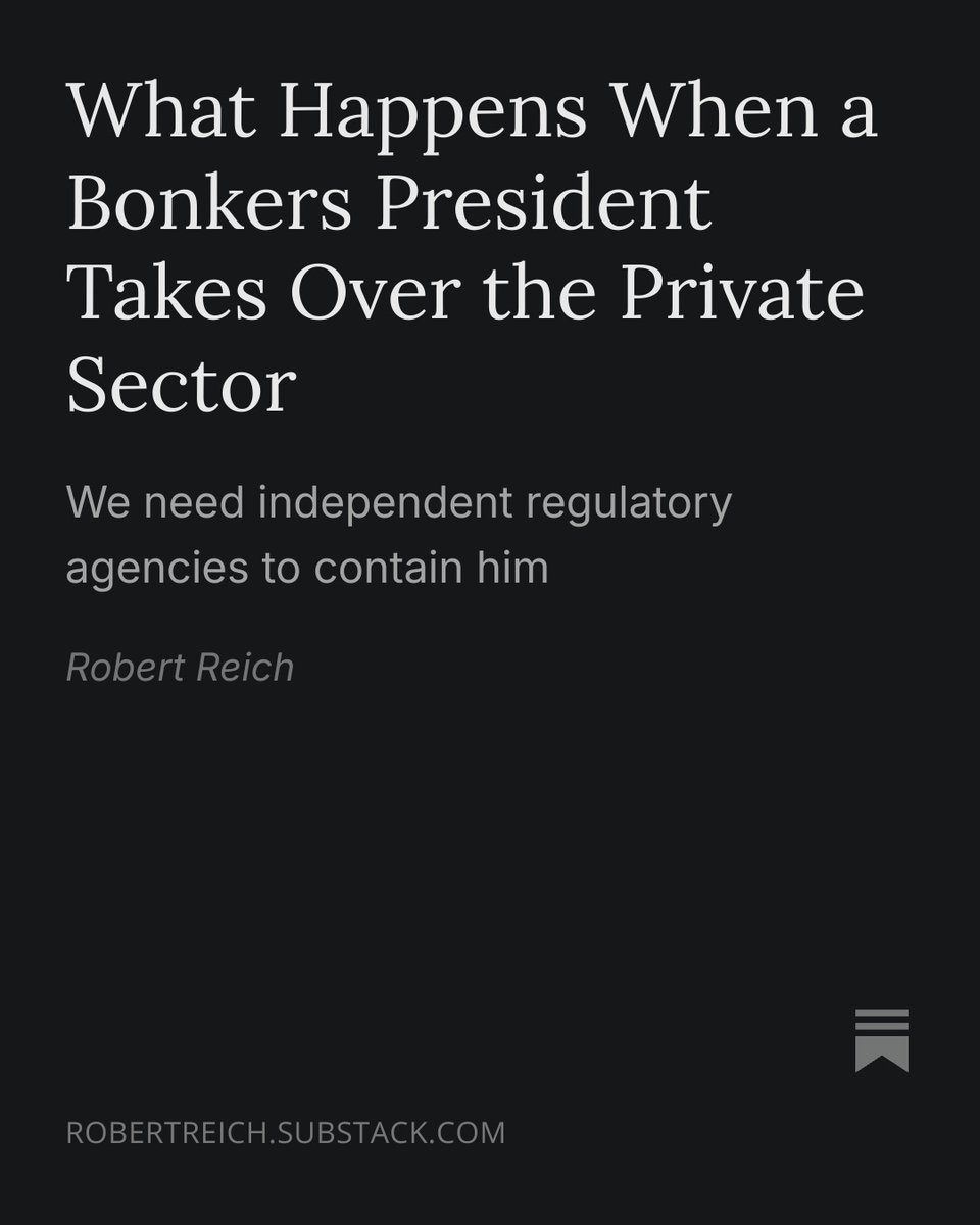 What’s at stake in the fight between Netflix and Paramount for Warner Bros? The power of a wannabe tyrant to interfere in any business transaction he wishes, to enlarge his own power and stifle criticism. Some thoughts...

robertreich.substack.com/p/what-happens…