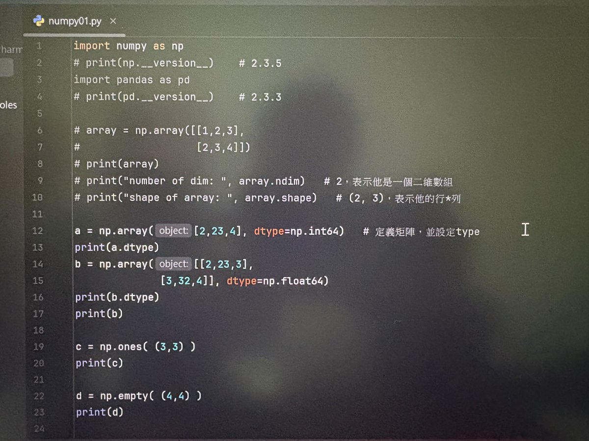 Python14159's tweet image. 100練系列的最後20題有點無聊的感覺，先看看NLP的內容，然後說需要會用numpy和pandas數據分析，所以又跑來學。總之就是慢慢學吧，不知道這到底是不是努力就可以成功的事情，還有教案要想，真的是蠻頭痛的，饅頭痛（哈哈
#第73天 #pythonlearning