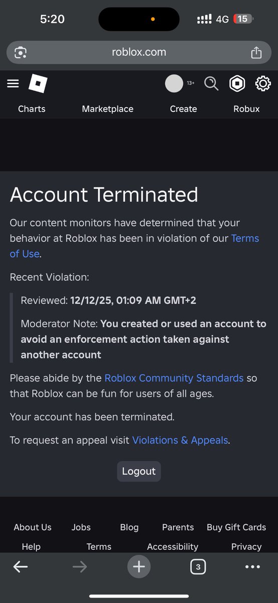 Fadey710959's tweet photo. @Roblox @Roblox_RTC 
I sent to them appeal about my problem saying I wasn’t even online at that time and also i got that ban while there was outage yesterday also i didnt even got banned from first place to use another account to avoid ban and still no response from them. https://t.co/dRhCuUgUdY