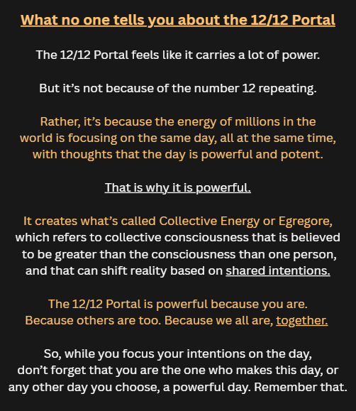 Here is the most important 12/12 Portal Message. Remember, you are the ignition. You are the light, all day, every day, any day🥰🙏💚💥 #1212portal #Portal #qotd #decembertrend #SpiritualGrowth #Manifest #SuccessMindset