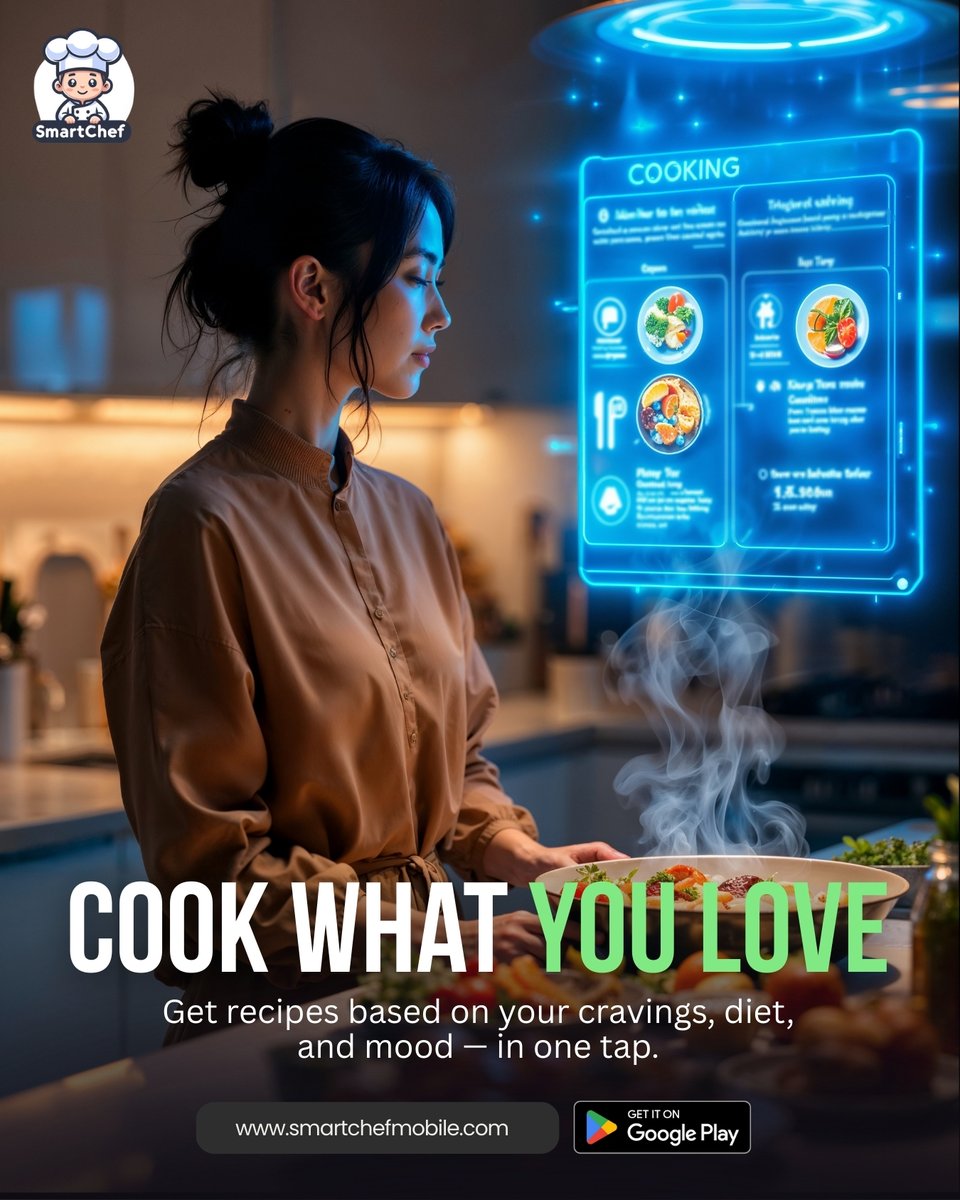 SmartChefApp_01's tweet image. 🍳 Unlock a New Dish in Seconds Imagine telling your phone what you feel like eating… and getting the perfect recipe instantly. That’s exactly what our Recipe Generator does.

👉 Tap to create your next recipe now! smartchefmobile.com

#AIRecipes #CookingMadeEasy #WhatToCook