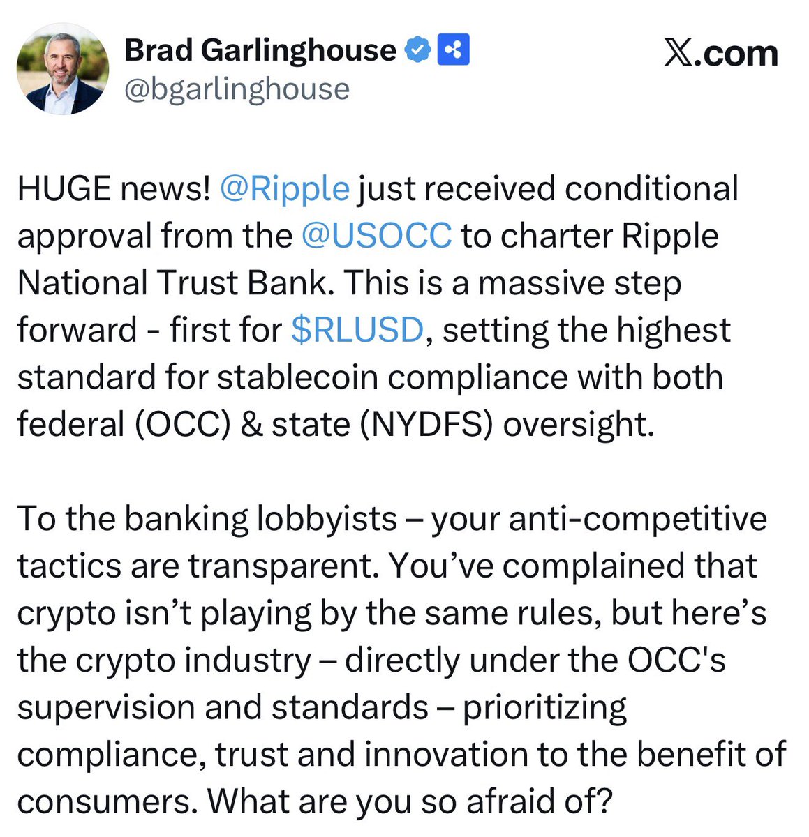 RippleXrpie's tweet image. BOOOOOOOOOOOOOOOOOOM!!!

Ripple just received conditional approval from the @USOCC to charter @Ripple National Trust Bank! 

💥#XRP IS A DONE DEAL💥