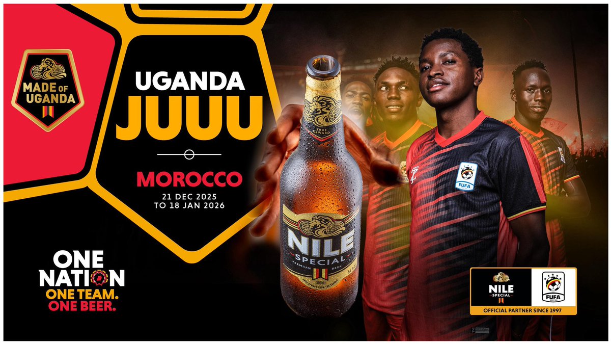 NileSpecial's tweet image. Uganda🇺🇬, we rise NOW.

One Nation. One Team. One Beer.

A new journey begins today united by one voice, one team, and one unstoppable nation.

UGANDA JUUU!!