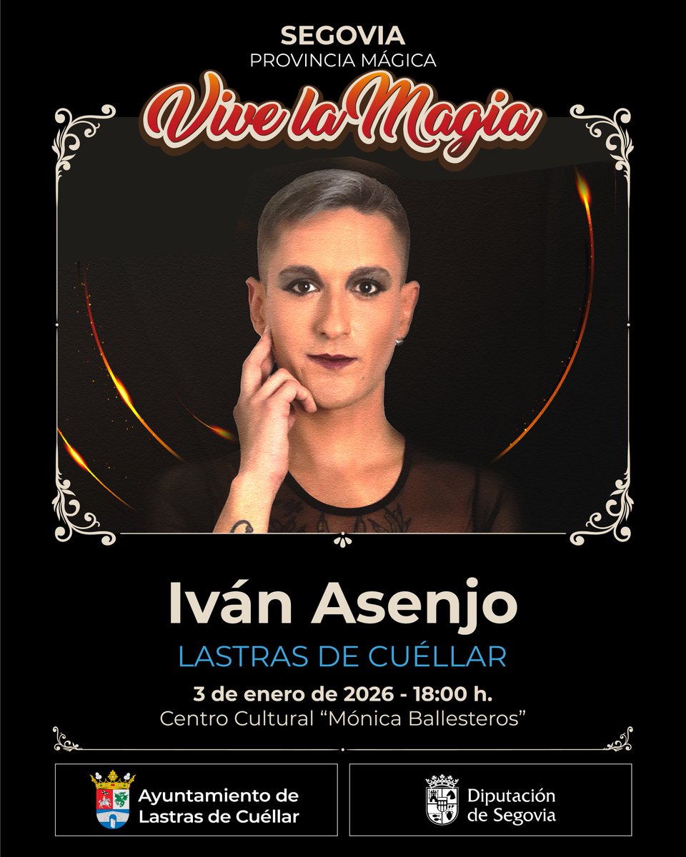 ¡Deseando volver a disfrutar del gran show del magnífico Iván Asenjo!, que estará en #LastrasdeCuéllar para dejarnos boquiabiertos con su propuesta mágica “X-Traordinario”🎩✨

¡Un espectáculo teatral y cabaretero que ofrece números con mucha fuerza! 🥳

<a href="/LeonViveLaMagia/">León Vive La Magia</a> <a href="/DipuSG/">Diputación de Segovia</a>