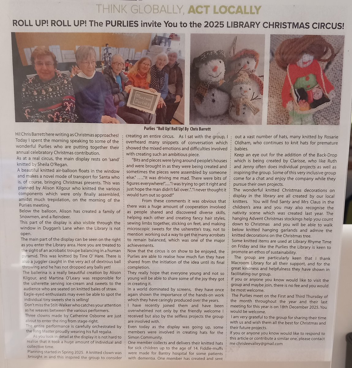 🧶 Macroom Purlies have created an amazing circus with a ring master ...