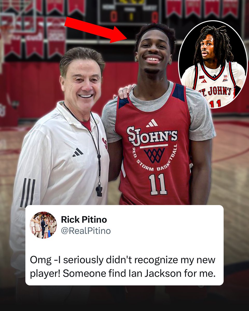 SCNext's tweet image. Rick Pitino couldn’t believe his eyes when he saw Ian Jackson’s new look 😂