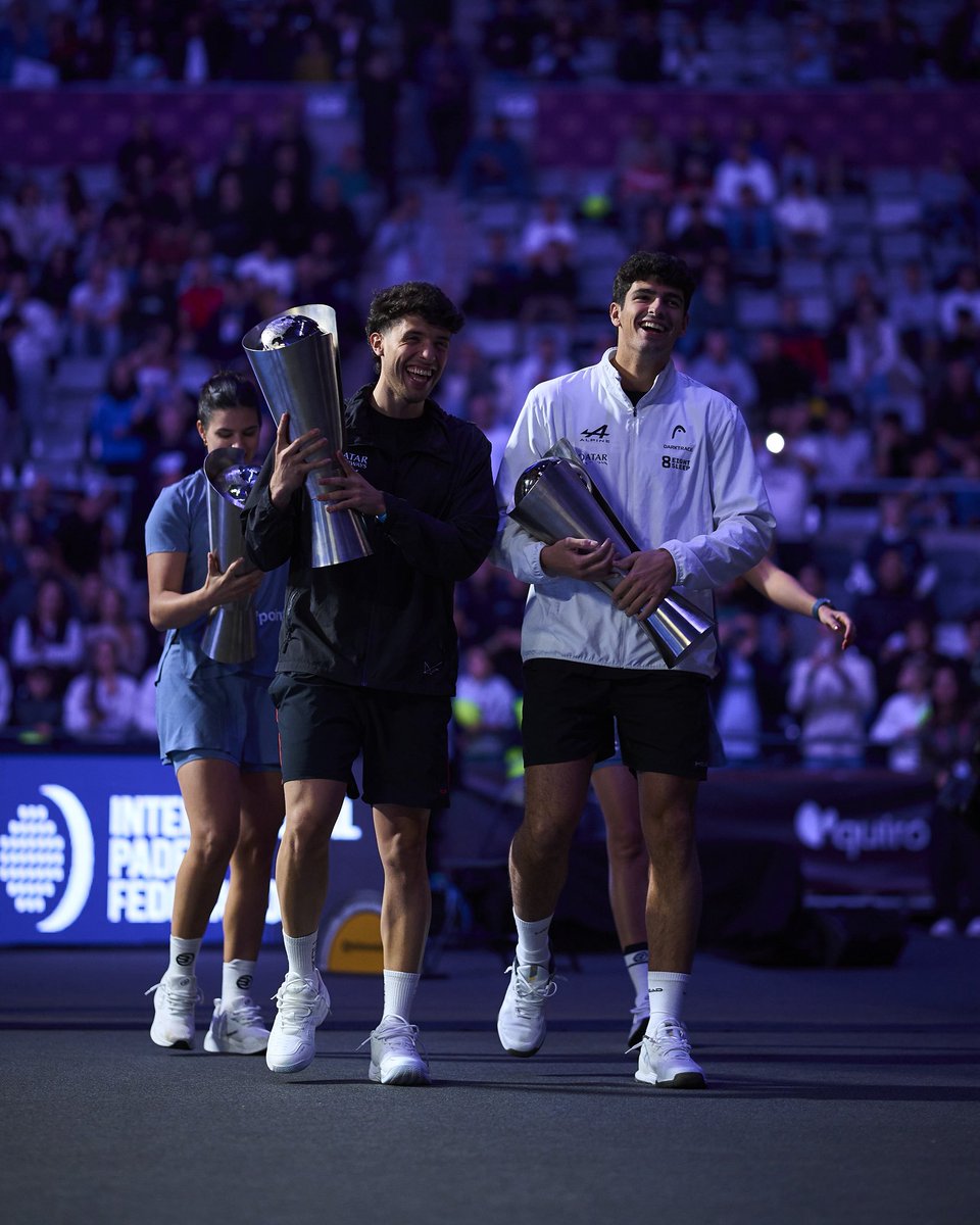 padelfip's tweet photo. ✨ It’s official!
Triay–Brea and Coello–Tapia are the World No.1s of 2025.

After an incredible season and some of the tightest battles of the year, they have just received their Year-End No.1 awards.

Champions of the season.
#WorldNumberOne #FIP #PremierPadel https://t.co/ONCzBua59r