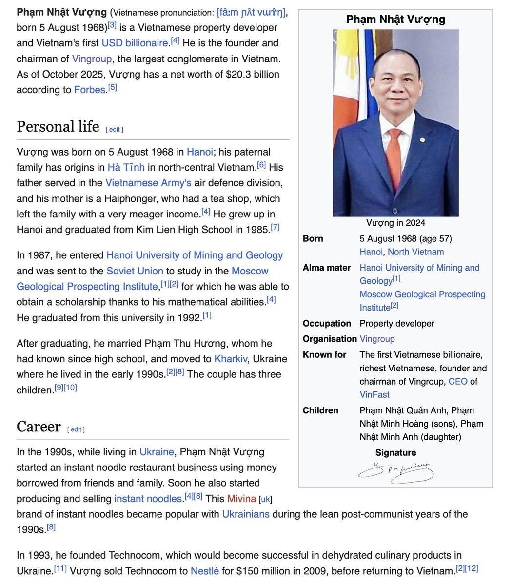 lendas incríveis
Um vietnamita fez fortuna com macarrão instantâneo na Ucrânia pós-soviética e agora chegou ao ponto de