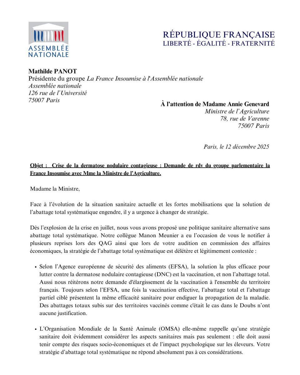 ManonMeunier_UP's tweet image. 🔴 Il faut cesser au plus vite l’abattage total systématique. Le groupe de la France Insoumise demande un rendez-vous à la ministre de l’Agriculture pour proposer une autre politique sanitaire.

Gaz lacrymogènes, hélicoptères, véhicules blindés, telles ne peuvent être les…