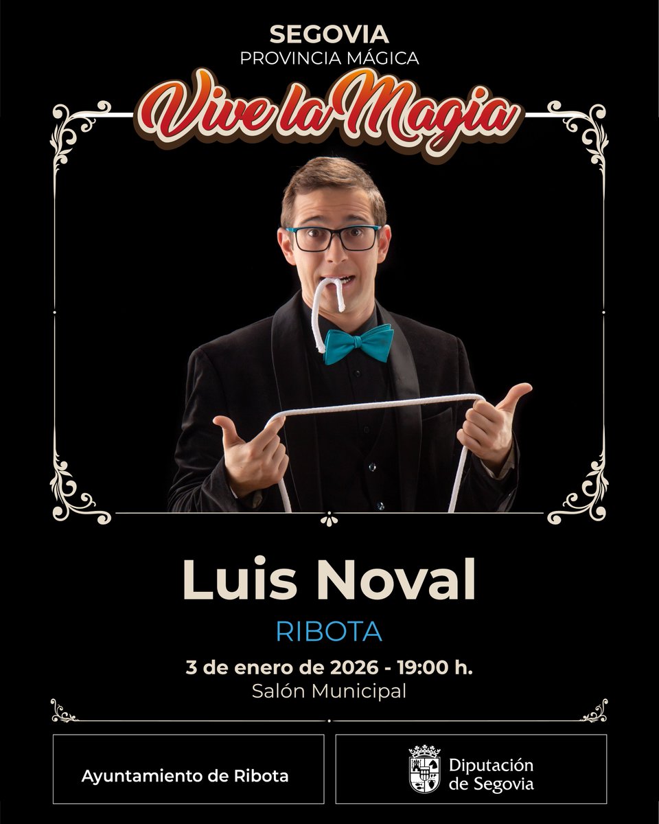 ¡#LuisNoval vuelve al Festival con su genial espectáculo “iLUISionismo”! 🎩✨

Y podremos volver a disfrutar de este gran show en #Ribota 🥳 ¡El humor, la sorpresa, las risas y el asombro nos esperan!

<a href="/LeonViveLaMagia/">León Vive La Magia</a> <a href="/DipuSG/">Diputación de Segovia</a>