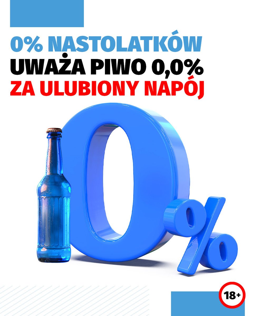 Ulubiony napój nastolatków?  
Woda i słodkie napoje gazowane po 24%. 

Piwo bezalkoholowe? 
Dokładnie 0% wskazań jako ulubiony napój. 

Tylko 15% w ogóle po nie sięga. 

Teoria, że zerówki „wciągają” młodzież w alkohol, nie trzyma się faktów.

Źródło: Ogólnopolski Panel Badawczy