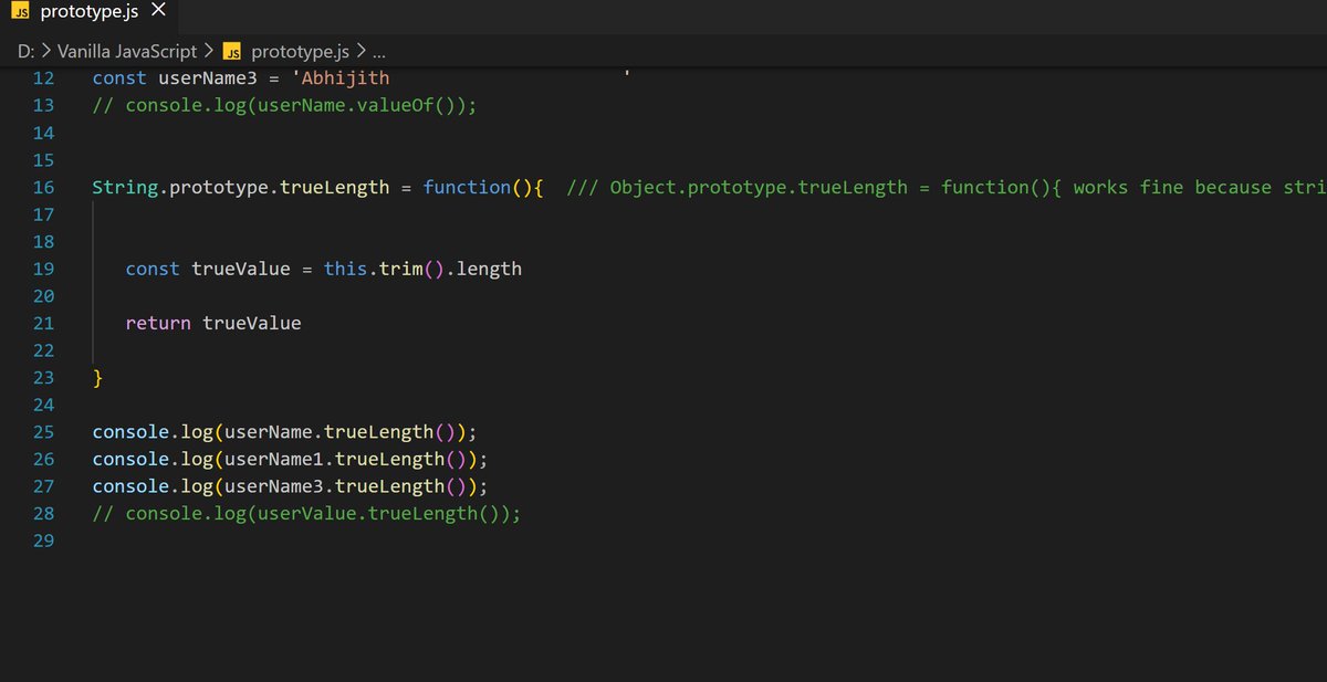 Abhijith__A's tweet image. Day 15 of learning [ JavaScript ] 🚀

- Learned Object-Oriented Programming in JavaScript.
- Learned about constructor functions. 
- Creating object instances from constructor.
- Learned about prototypes.
- __proto__ and how it links objects.
- prototypal inheritance and object…