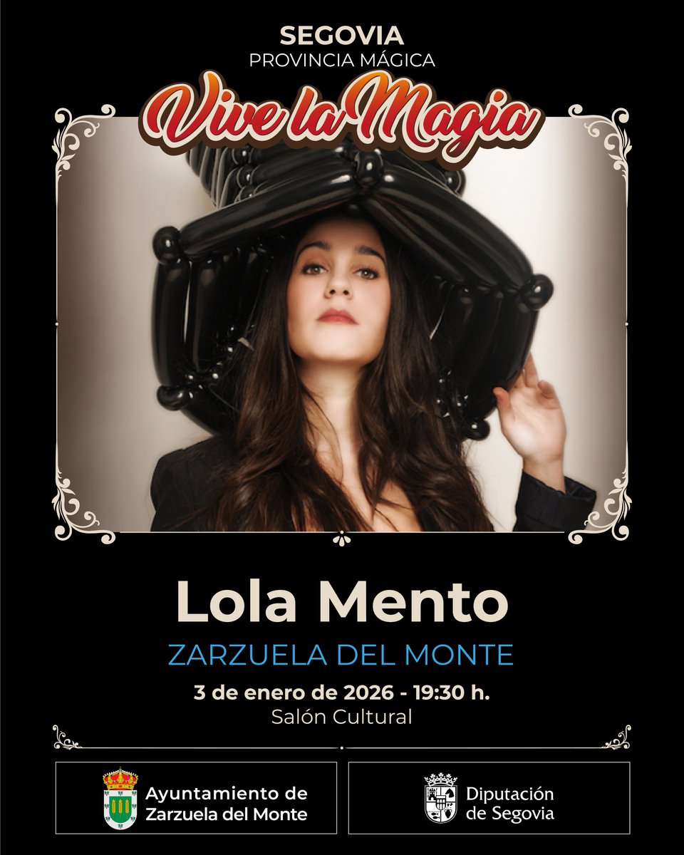 Disfrutaremos de otra de nuestras #ReinasMagas particulares😄: #LolaMento, la maga, actriz y payasa que ha llevado su arte a muchos rincones del planeta 🎩✨

Estará con nosotros en #ZarzueladelMonte, donde podremos alucinar con su arte y carisma🥳

<a href="/LeonViveLaMagia/">León Vive La Magia</a> <a href="/DipuSG/">Diputación de Segovia</a>