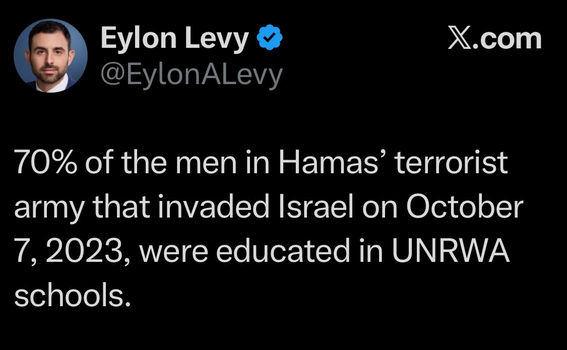 “70% of Hamas were UNRWA-recognised refugees whom Israel barred from returning home” isn’t the flex you think it is