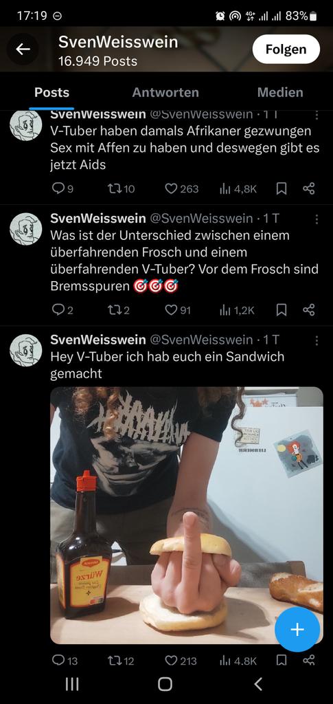 DannyVpg's tweet image. Ne...

Ich empfehle ne Therapie statt Twittern... 

Mir is klar dass das random Shitposting ist, aber selbst in dem Kontext is da irgendwas nich in Ordnung.