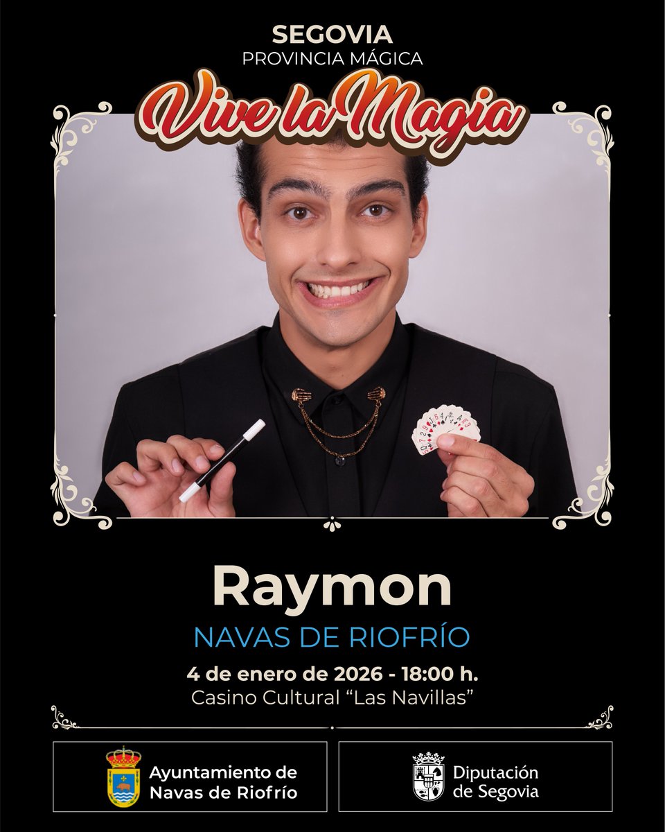 ¡Nueva oportunidad de flipar con la impresionante magia de #Raymon!. esta vez en #NavasdeRiofrío donde podremos admirar su gran habilidad para aportar grandes dosis de magia a objetos como el cubo de Rubik 🪄✨

<a href="/LeonViveLaMagia/">León Vive La Magia</a> <a href="/DipuSG/">Diputación de Segovia</a>