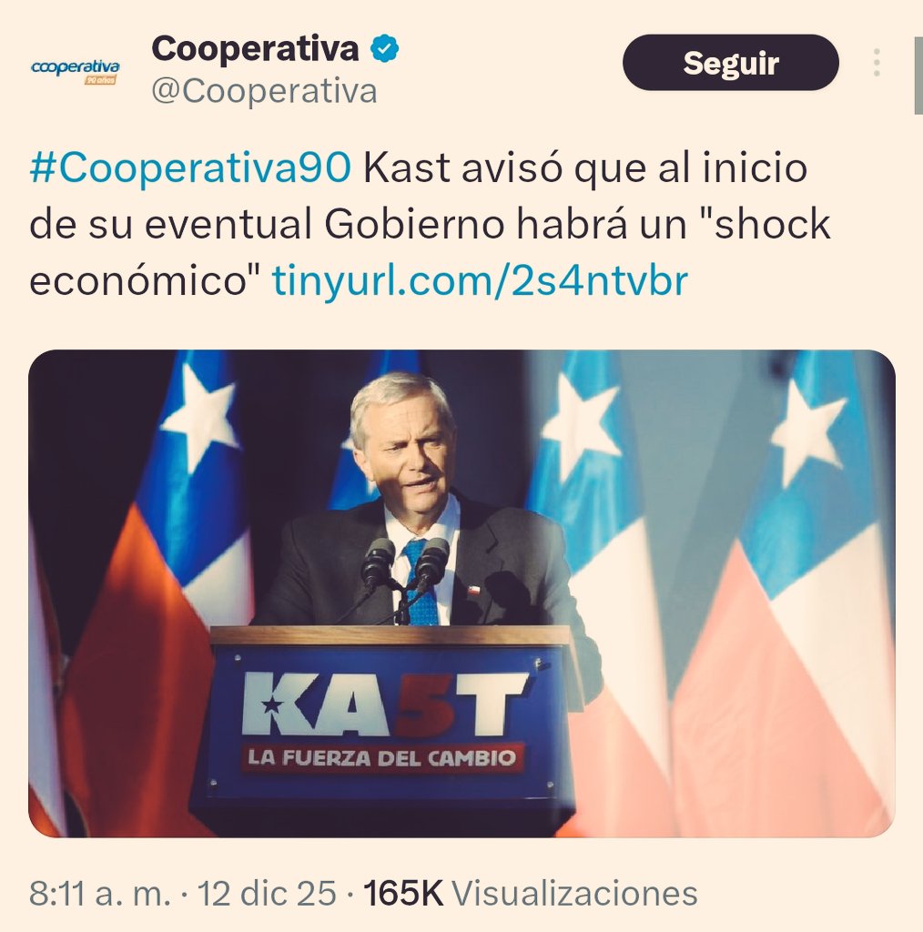 PaisEsponja's tweet photo. "No lo vimos venir".

El candidato José Antonio Kast promete un "shock económico" para el país si sale electo Presidente. Mismo "shock económico" que aplicó Javier Milei en Argentina y que los tiene con una inflación descontrolada, con más de 276 mil desempleados, 6.500 PYMES cerradas y un aumento de la desigualdad. 🤦