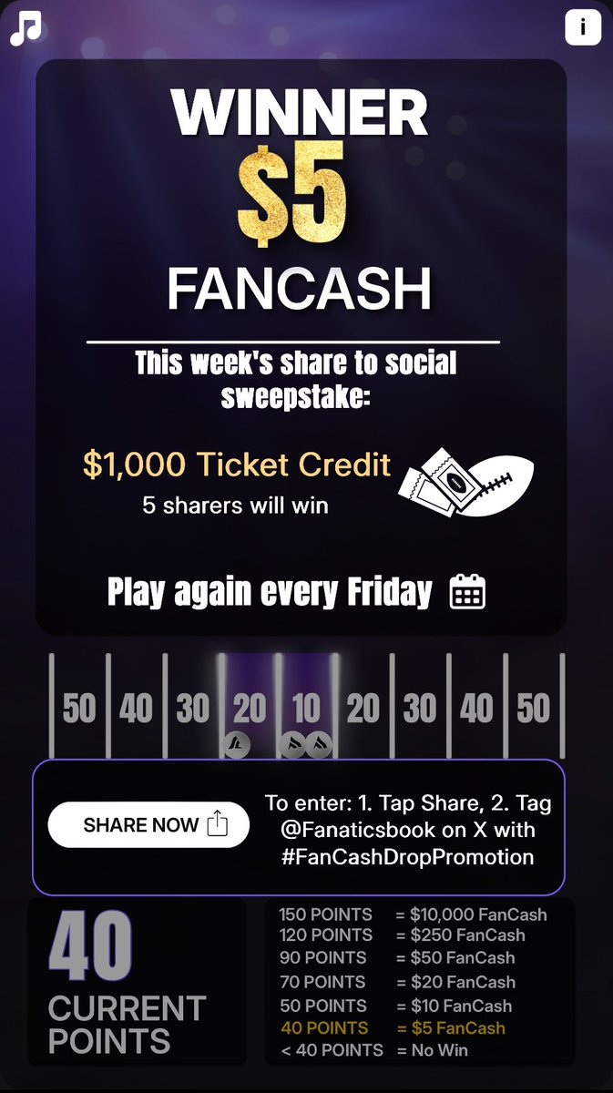 Play the #FanCashDropPromotion today

 fanatics.onelink.me/5kut/p6fykbjo