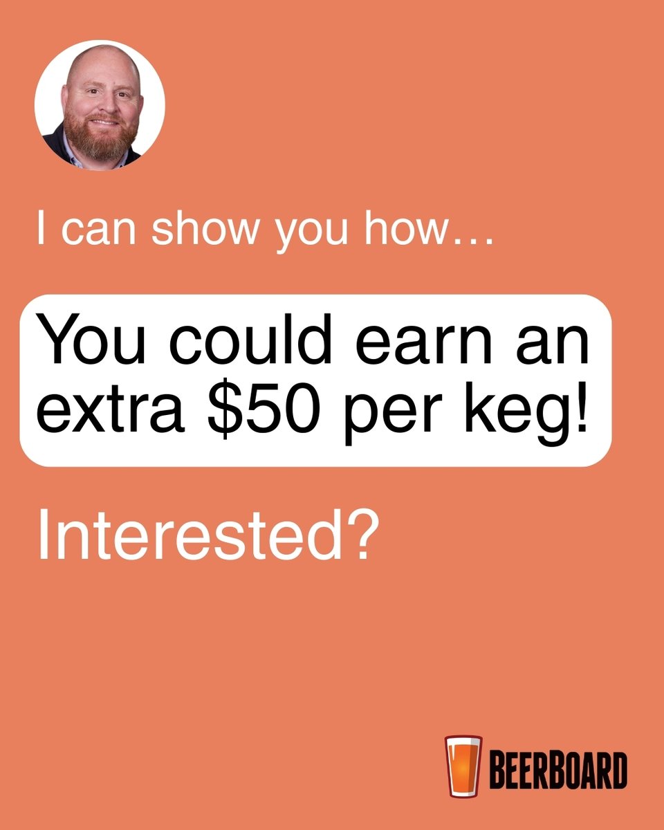 beerboard's tweet photo. Discover how SmartBar can enhance your revenue potential by an additional $50 per keg.

Contact me: https://t.co/t00LBI8XW8 https://t.co/iUQSwj6kHJ