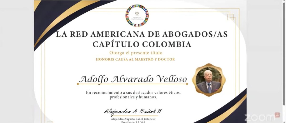 ipdppy's tweet image. 🌍#Internacionales: Nuestro querido Maestro el Dr. Prof. Alvarado Velloso, el 10 de diciembre de 2025 recibió un reconocimiento por La Red Americana de Abogados, #CapítuloColombia - 
#HONORISCAUSAALMAESTROYDOCTOR