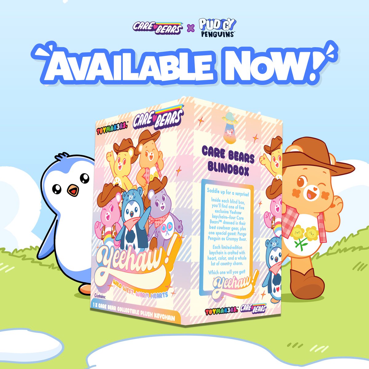 pudgypenguins's tweet image. The Care Bears X Pudgy Penguins limited edition blind box is now live.

Get yours here: playgrounddrops.com