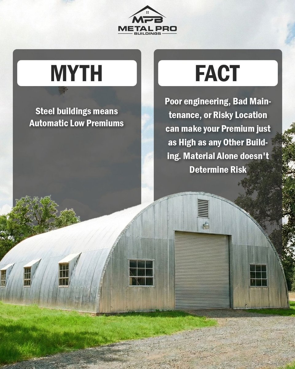 metalprobldgs's tweet image. 3 steel building insurance myths 💸
Call before building 💪

#steelbuildings #buildinginsurance #insurancemyths #metalbuildings #insurancetips #propertyinsurance #knowyourpolicy #riskmanagement