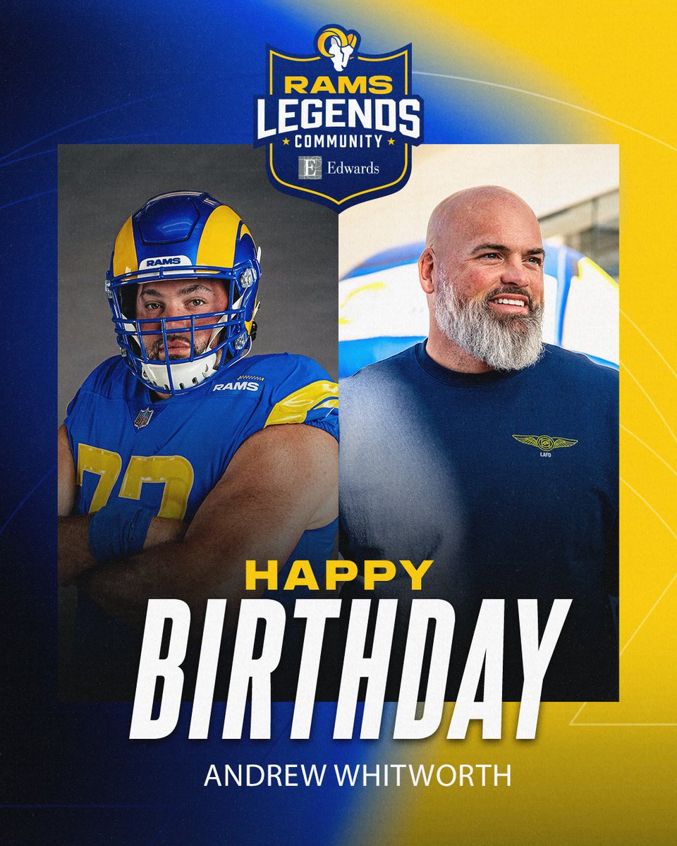 Happy Birthday to Rams legend, Andrew Whitworth 🥳💙