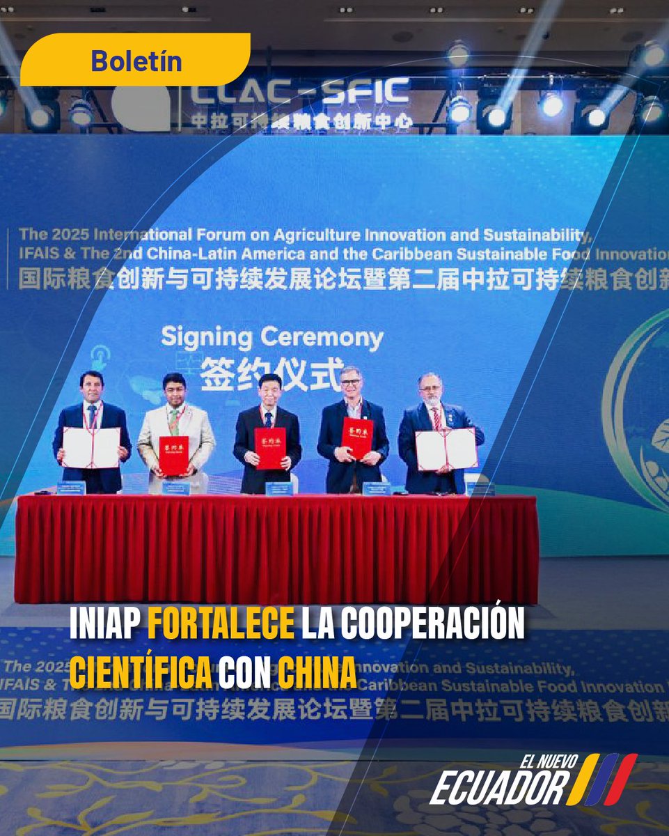 #Boletín | El INIAP fortalece su cooperación internacional con la firma de un Memorando de Entendimiento con el Laboratorio Nacional Yazhouwan, durante la visita en Sanya, China.

Conoce más aquí: iniap.gob.ec/iniap-fortalec…