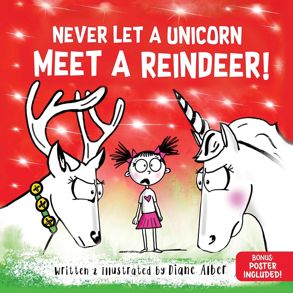 Celebrate Christmas with this hilarious picture book from bestselling author Diane Alber that asks the question: Unicorns can run on RAINBOWS...so why can't they MEET A REINDEER? #EasyFiction #DianeAlber #LibrariesAreAwesome
