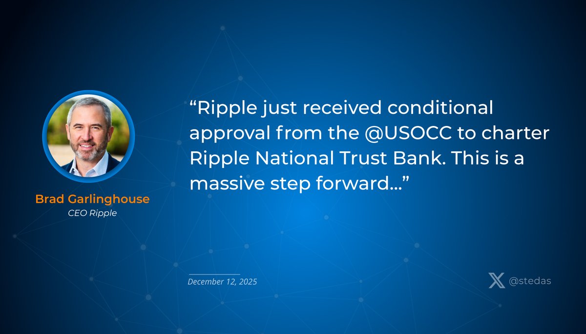 🔥 Huge news: 
<a href="/Ripple/">Ripple</a> is granted conditional approval for a trust bank charter #RLUSD #XRP