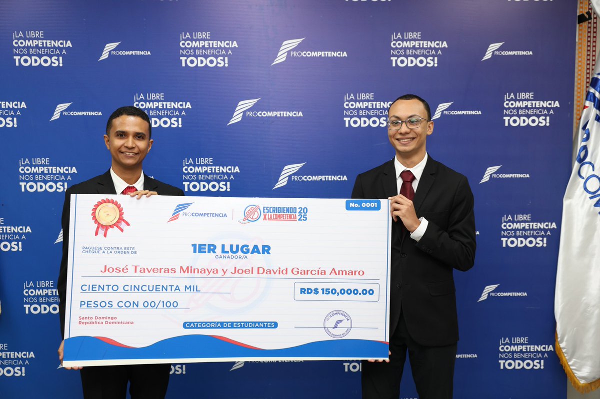 🎉 ¡Felicidades a los ganadores y menciones de honor de la categoría Estudiantes!

En la III edición del Concurso de Ensayos Escribiendo X la Competencia 2025, reconocimos el talento académico y el compromiso con la libre competencia de jóvenes que apuestan por un país con