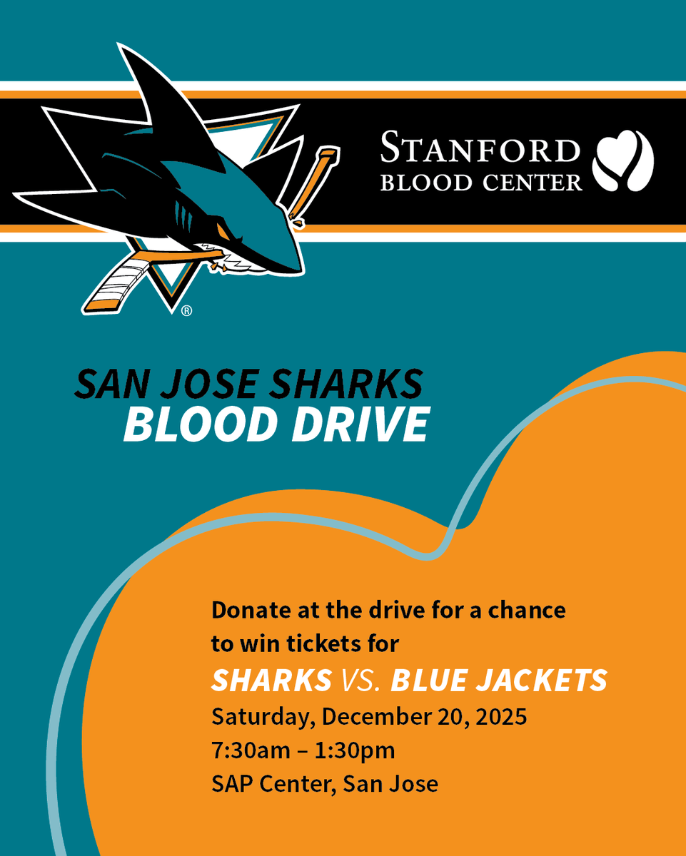 giveblood's tweet photo. Be an MVP for patients this holiday season! 🩸
Join the San Jose Sharks “Save a Life” Blood Drive on Dec 20, 7:30 AM–1:30 PM at the SAP Center.
Learn more: https://t.co/4CromYJ2Om https://t.co/pKNikhgTVS