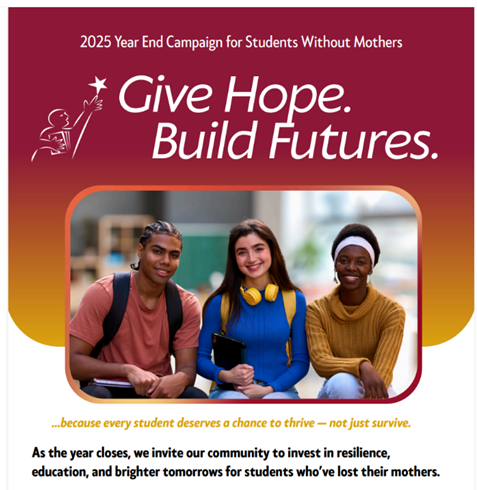 Please support our Year End Pledge campaign by pledging to serve as a Student Sponsor or Student Aid Sponsor.     studentswithoutmothers.org/event/2025-yea…