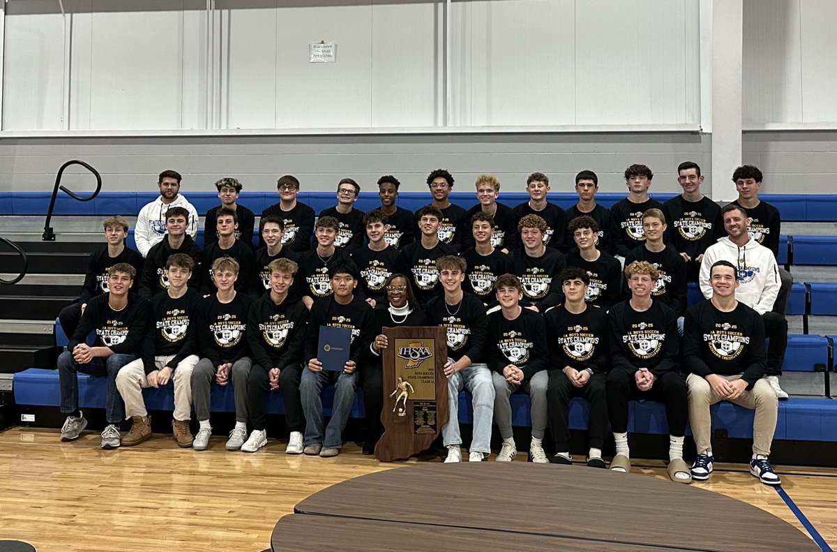 BCSAD's tweet image. Thank you to Mayor Sharon Tucker for stopping by to honor our Boys Soccer State Championship team with a proclamation!
