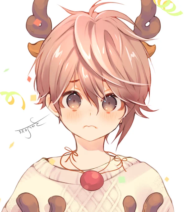 年賀イラストの準備を始めないとと思いつつクリスマスの絵を描いてる
