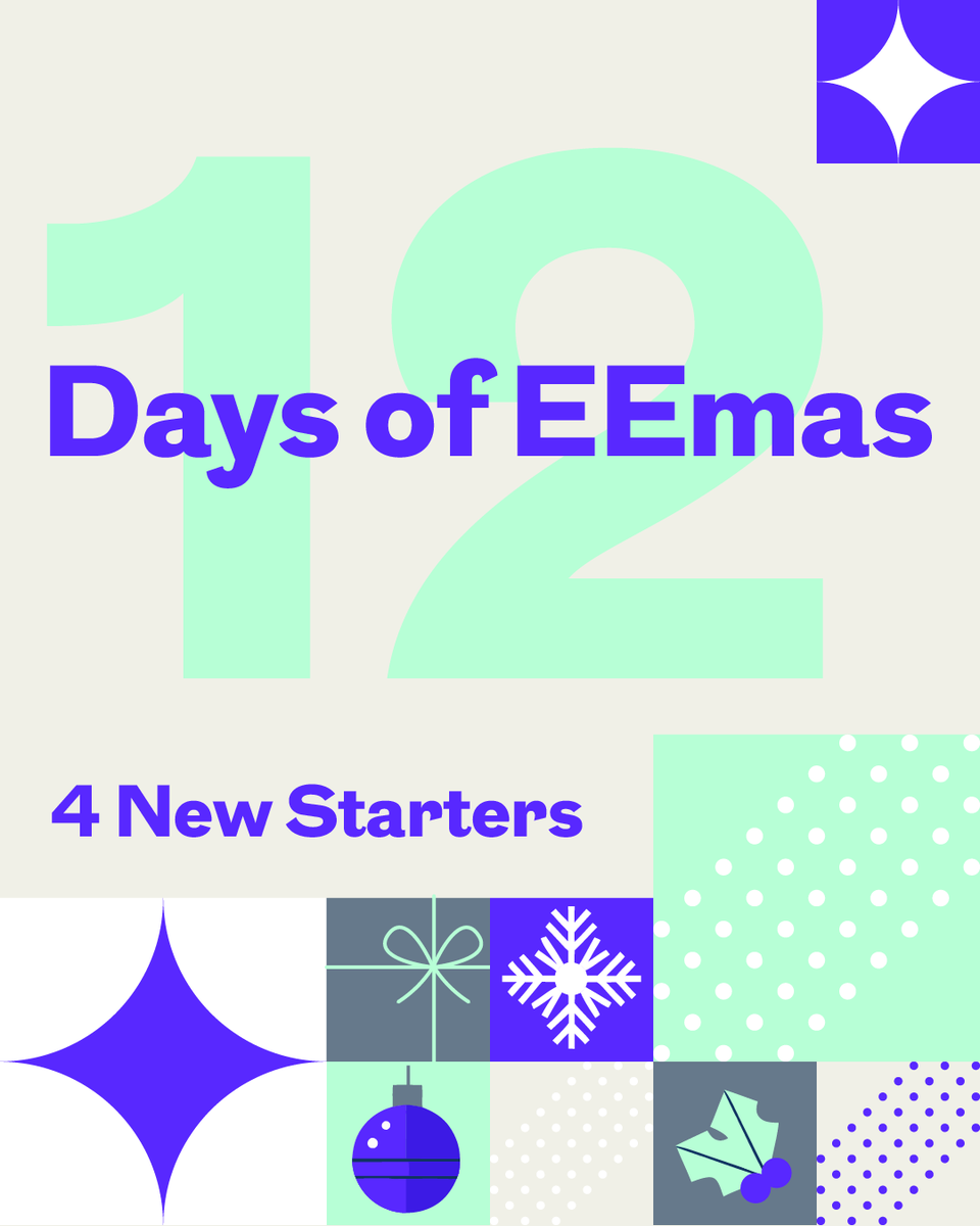 🎄  Day 4 of 12 Days of EEmas: 4 New Starters

Four brilliant new colleagues joined us this year — Thalia, Yeison, Muhsin and Luke — adding fresh creativity, sharp insight and even more talent to the team.

From video magic to smart strategy, they’ve already made their mark!