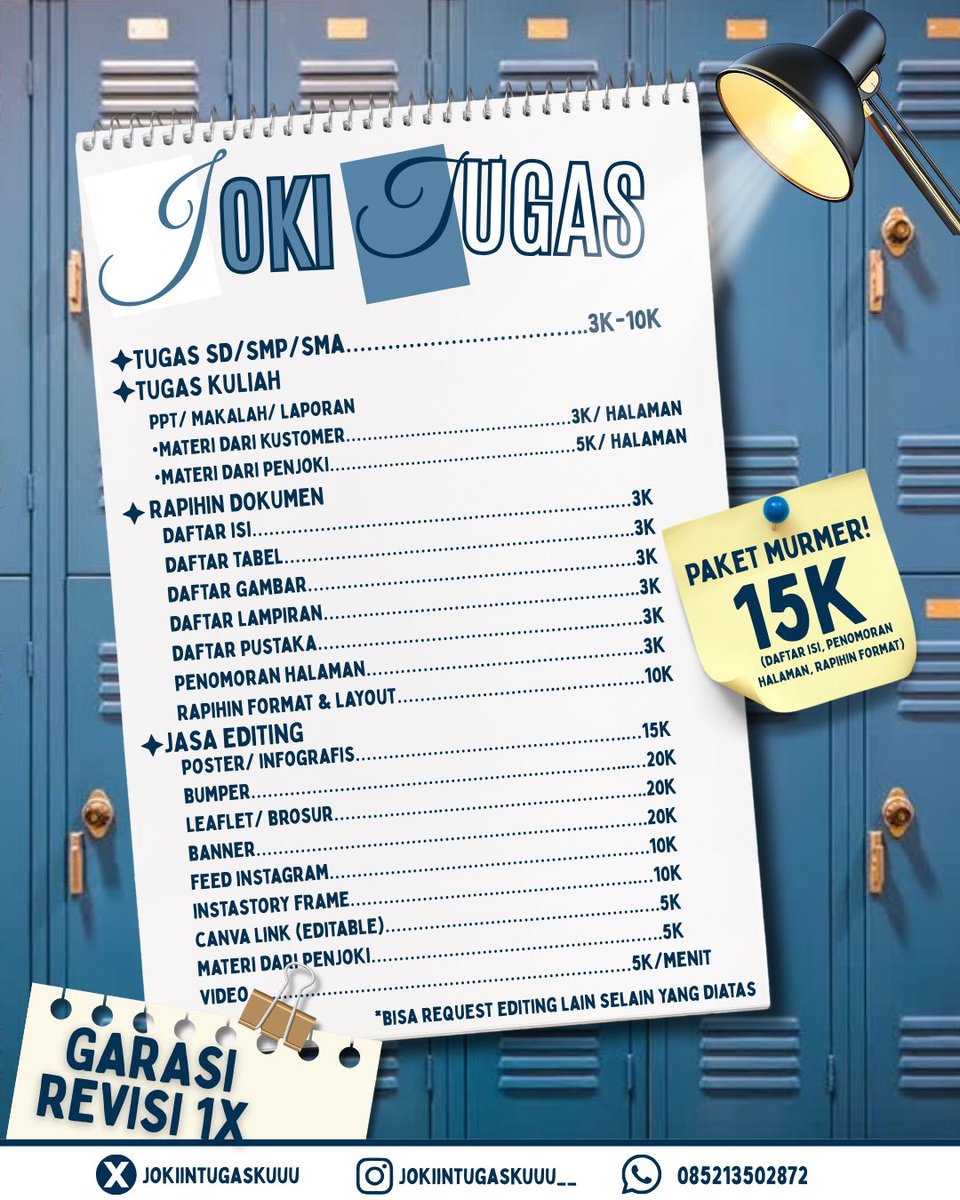 Joki Tugas Termurah Terpercaya || 50+ Testimoni tweet media